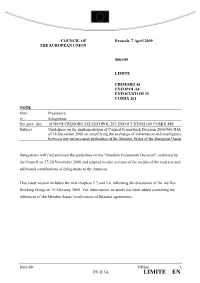 Guidelines on the Implementation of Council Framework