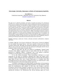 Heterotopia, Liminality, Cyberspace As Marks of Contemporary Spatiality