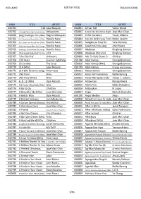 Kod-4000 Sort by Title Tagalog Song Num Title Artist Num