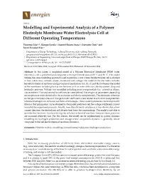 Modelling and Experimental Analysis of a Polymer Electrolyte Membrane Water Electrolysis Cell at Different Operating Temperatures