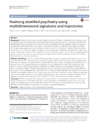 Realising Stratified Psychiatry Using Multidimensional Signatures and Trajectories Dan W