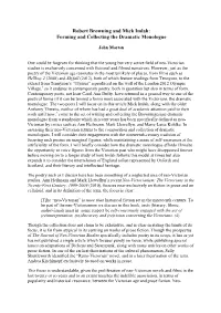 Robert Browning and Mick Imlah: Forming and Collecting the Dramatic Monologue