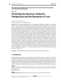 Trinitizing the Universe: Teilhard's Theogenesis and the Dynamism Of