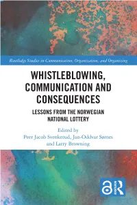 Whistleblowing, Communication and Consequences