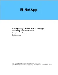 Configuring UNIX-Specific Settings: Creating Symbolic Links : Snap