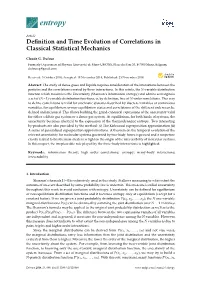 Definition and Time Evolution of Correlations in Classical Statistical