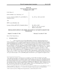 Memorandum Opinion and Order and Notice of Apparent Liability for Forfeiture