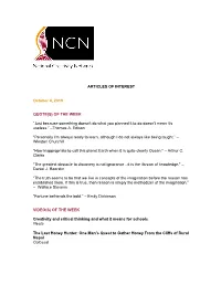 NCN Articles of Interest | October 4, 2019