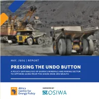 Pressing the Undo Button; a Policy Gap Analysis of Ghana's Minerals