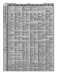 Sunday Morning Grid 11/23/14 Latimes.Com/Tv Times