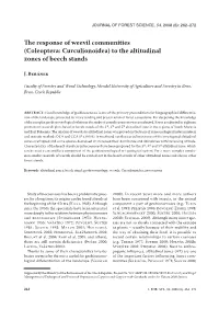 The Response of Weevil Communities (Coleoptera: Curculionoidea) to the Altitudinal Zones of Beech Stands
