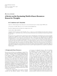 A Review on the Fascinating World of Insect Resources: Reason for Thoughts