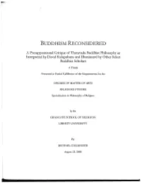 Buddhism Reconsidered