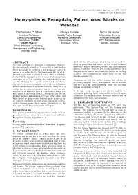 Honey-Patterns: Recognizing Pattern Based Attacks on Websites