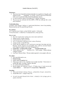 Insulin Tolerance Test (ITT)