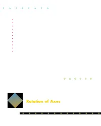 Rotation of Axes 2 � ROTATION of AXES
