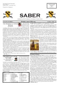 SABER Published by and for the Veterans of the Famous 1St Cavalry Division
