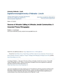 Sources of Altruistic Calling in Orthodox Jewish Communities: a Grounded Theory Ethnography