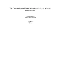The Construction and Initial Measurements of an Acoustic Reflectometer
