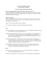 University of Oklahoma Libraries Western History Collections
