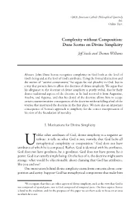 Complexity Without Composition: Duns Scotus on Divine Simplicity