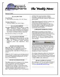 EAS Weekly Newsletter: February 13, 2012