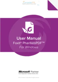 Foxit Phantompdf User Manual