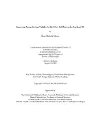Improving Forage Systems Viability for Beef Cow-Calf Pairs in the Southeast US