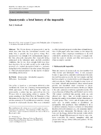 Quasicrystals: a Brief History of the Impossible
