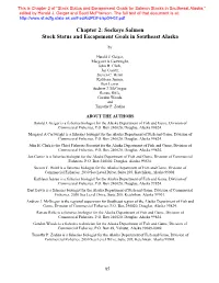 Stock Status and Escapement Goals for Salmon Stocks in Southeast Alaska Chapter 2: Sockeye Salmon