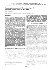The Atmospheric Oxygen Cycle: the Oxygen Isotopes of Atmospheric C02 and 02 and the 02/N2 Ratio