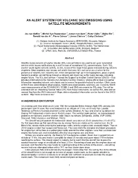An Alert System for Volcanic So2 Emissions Using Satellite Measurements