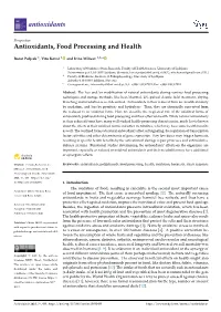 Antioxidants, Food Processing and Health