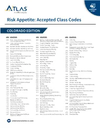 CO Class Code List (PDF)