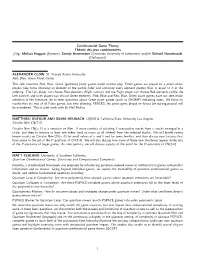 Combinatorial Game Theory Théorie Des Jeux Combinatoires (Org