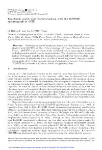 Exoplanets Search and Characterization with the SOPHIE Spectrograph at OHP