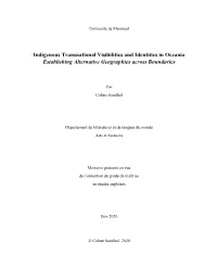 Indigenous Transnational Visibilities and Identities in Oceania Establishing Alternative Geographies Across Boundaries