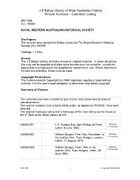 JS Battye Library of West Australian History Private Archives