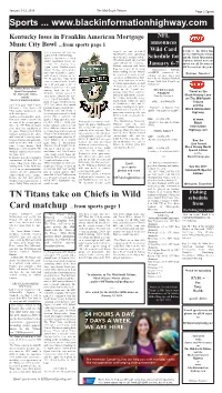 TN Titans Take on Chiefs in Wild Card Matchup ...From Sports Page 1