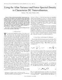Using the Allan Variance and Power Spectral Density to Characterize DC Nanovoltmeters Thomas J