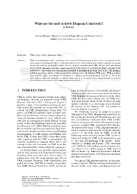 What Are the Used Activity Diagram Constructs? a Survey