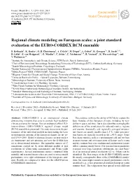 Article the Simulation of European Climate (1961–2000) with Regcm3 at the Time of Access Or May Contain More Experiments