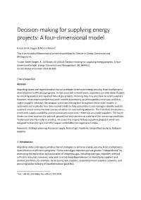 Decision-Making for Supplying Energy Projects: a Four-Dimensional Model