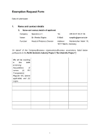 Exemption Request Form