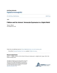 Folklore and the Internet: Vernacular Expression in a Digital World