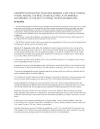 Gfnorte's Executive Team Was Ranked, for Third Year in A