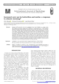 Increased Cave Use by Butterflies and Moths