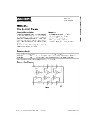 MM74C14 Hex Schmitt Trigger