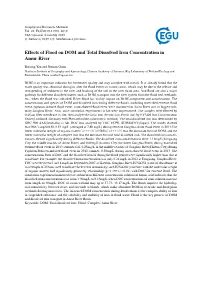 Effects of Flood on DOM and Total Dissolved Iron Concentration in Amur River
