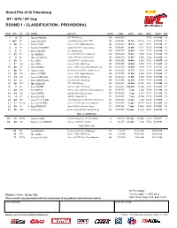 GT GTA GTC Race 1 Classification